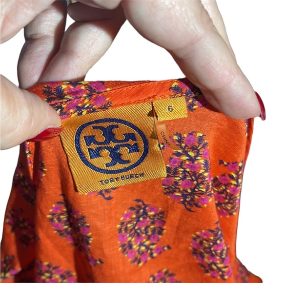 Tory Burch long sleeved multi color top. Size 6.  Absolutely beautiful - Picture 8 of 14
